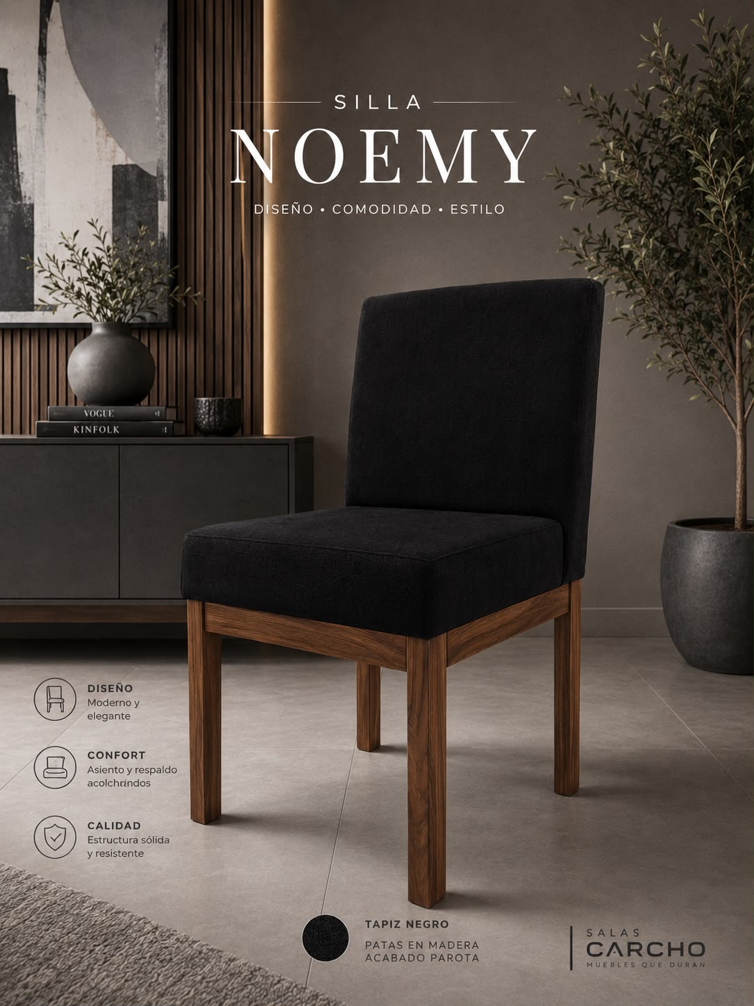 Silla Noemy Negro